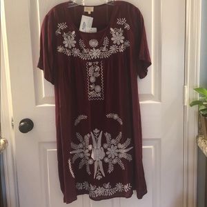 Beautiful Maroon Mexican Dress
